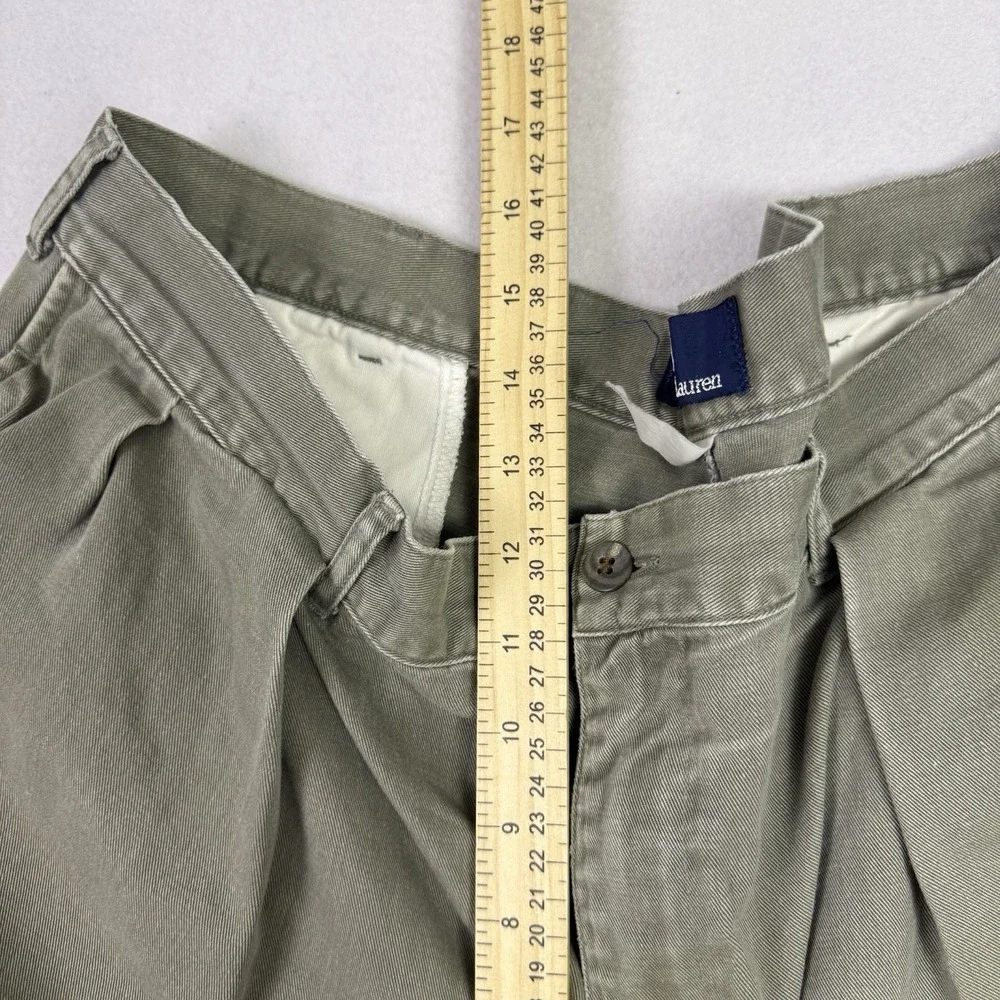 Polo Ralph Lauren Polo Chino‎ Mens 36x28 Pleated Pants Olive Green Army Khaki